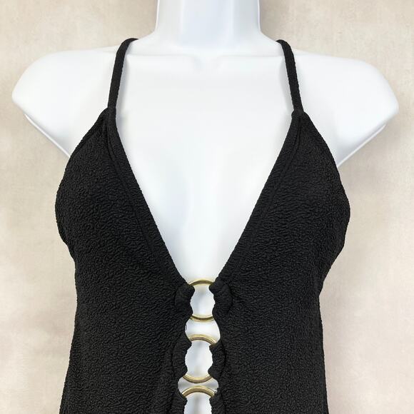 Shade Shore Womens Swimsuit Size Medium Black Gold One Piece Beach Summer Travel - Picture 2 of 8